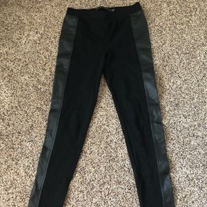 Leggings with leather sides